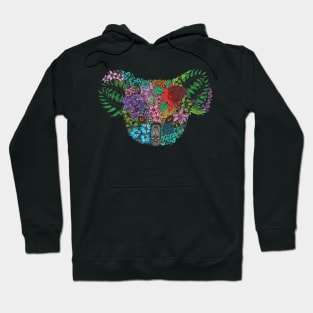 Floral Koala Color White Background Hoodie